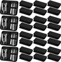 Coume 24 Sets Mini Manicure Set Bulk for Women Men Gifts for Coworkers Nail Grooming Kit 8 in 1 Nail Clippers Kit Luxurious Travel Case Stainless Steel Nails Clipper Set(Black)