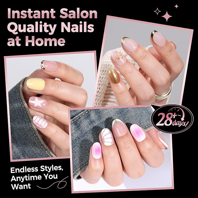 Extra Short Oval Round Nail Tips: 240Pcs Tri-Layer Core Soft Gel Nail Tips, Pre-shaped Short Oval Press On Nails, 12 Sizes Half Matte Full Cover Clear Short Nails for Extension Art DIY Salon