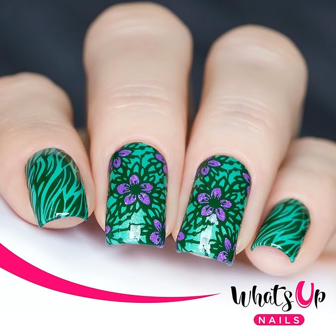Whats Up Nails - Floral Stamping Plates 2 pack (B018, B046) for Nail Art Design