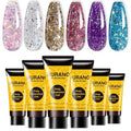 BURANO Poly Extension Gel Nail Kit, 6 Colors Nail Poly Nails Builder Gel Set for Beginner & Professional Using, DIY Starter Kit Nail Art Gift (Sparkle)