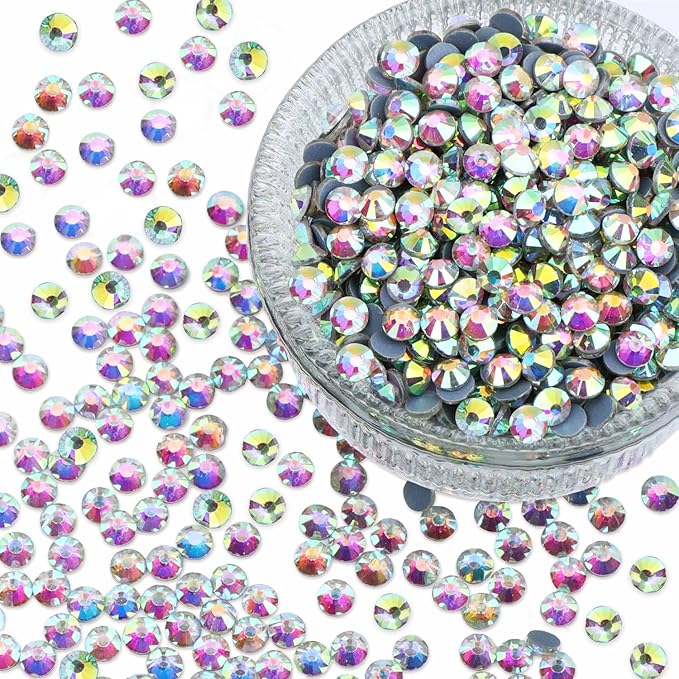 NCB 14400pcs Hotfix Crystal Rhinestones for Clothes Crafts, Hot Fix Bulk Flatback Crystals, Iron on Hotfix for DIY Decoration 100 Gross (Crystal AB, ss16/14400pcs)