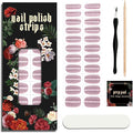 Nail Polish Strips (No UV Lamp Needed) - 22 Pcs Salon Quality Gel Nail Stickers - Long Lasting Wraps (Peach Sorbet Pink)