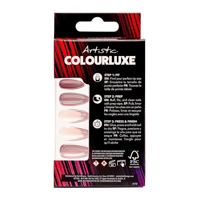 Artistic Colourluxe Press-On Tips - Kit Colourluxe Press-On Tips - Kits Nails - 30 Nails (Bordeaux Bliss, Kit)