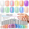 SAVILAND Nail Polish Set: Quick Dry Nail Polish 12-Free Colors Glitter Nails Polish Mermaid Pearl Top Coat Polish for Women Girls Clean Nails Nail Art DIY Home Gift