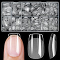 LoveOurHome 600pc Coffin Fake Nail Tips Clear Press on Nails Short Gel Nail XS Coffin Acrylic Nails Full Cover Soft Gel False Nail Ballerina Artificial Fingernails for Acrylic Nail Extension