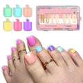 NOVO OVO PASTEL Toe Nail Tips Press on Macaron Color Colorful 6 Mix Dopamine Shade, Sharp Square Soft Gel Thick False Toenail Extension, Medium Wide Fake Toenails,Full Cover Acrylic x 15 Sizes 180 pcs