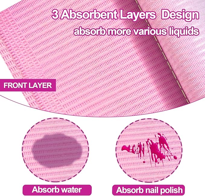 Disposable Nail Mats 50pcs Nail Paper Sheets for Nail Tech 4 Ply Foldable Waterproof Nail Mat Nail Art Accessories for Salon Manicure Tattoo 13" x 18"