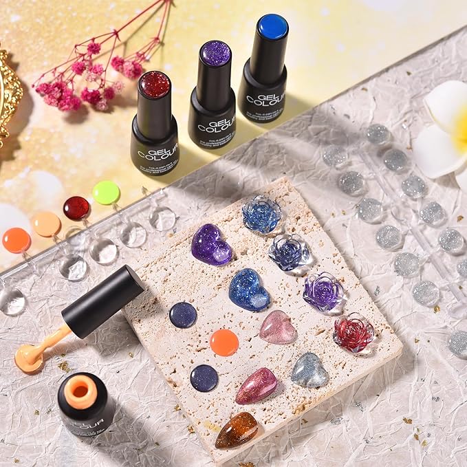 144Pcs Heart Fake Nail Display Tips False Nail Color Display Tips Clear Nail Art Collection Chart Nail Polish Color Card Nail Art Tool for Nail Swatches Training Practicing Sample