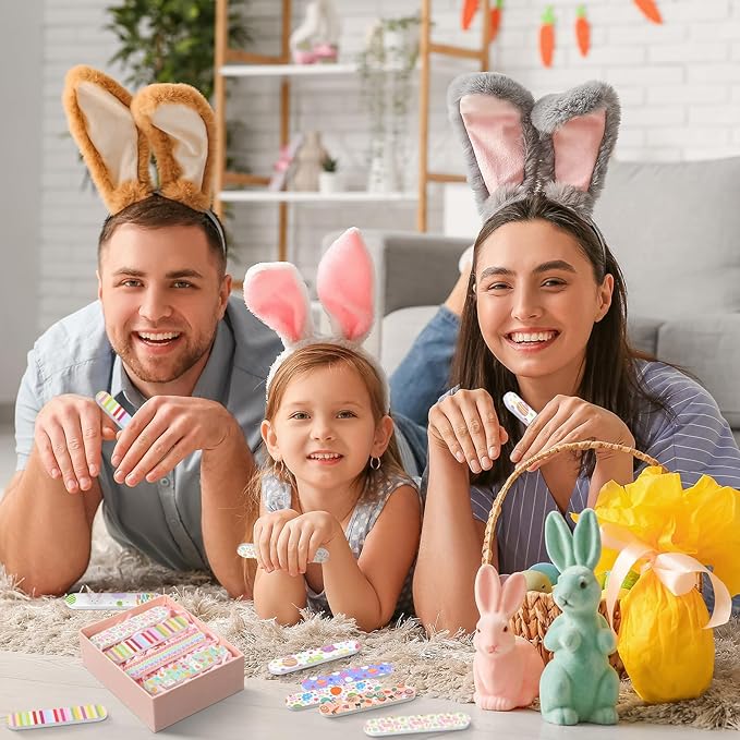 50 Pcs Easter Nail File Gifts for Women Easter Basket Stuffers Mini Emery Board Nail Files Goodie Bag Stuffers for Employee Teacher Staff Coworker Women