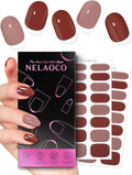 Nail Polish Strips – 32PCS UV Free Salon Quality Wraps, Long Lasting Gel Nail Stickers for Women (Classic Chestnut)