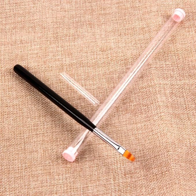 BQAN 2 Pc Nail Ombre Brush Pro Nail Art Tools, UV Gel Nail Art Painting Brush With Wood Handle