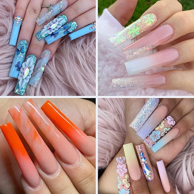 120 Pcs Dual Nail Forms,Matte Square & C-Curved Extension Poly Nail Gel Nail Molds 12 Sizes for Gel Glue, Full Cover Nail Art Design Salon & DIY
