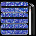 5000PCS Resin Rhinestones with Tweezers for Crafting, 2/3/4/5/6mm Flatback Jelly Rhinestones, 3 Box Dark Blue AB Non Hotfix Crystal Gems for DIY Crafts Mugs Tumblers Clothes Makeup Nail