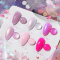 Born Pretty Pink Gel Nail Polish 6 Colors Shimmer Glitter Pearl Mermaid Hot Pink Purple Shades Gel Polish Kit Soak Off Gel Nail Kit Collection Nail Art Gel Manicure Kit DIY at Home Salon Gifts