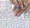 Nail Art Stickers Cute Cartoon Nail Decals 3D Self Adhesive Nails Art Supplies Cartoon DIY Nail Designs Sticker Luxury Designer Nails Stickers for Women Decorations 12 Sheets