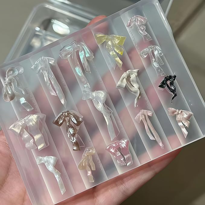 3D Silk Bow Nail Mold Multiple Shapes Bows Knot Silicone Nails Molds Accessories Gel Rosette Art Manicure Tools