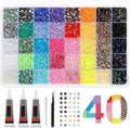 40 Colors Resin Jelly Rhinestones for Bedazzling, 3mm 32000 Pcs Flatback Gems for Crafting, Bedazzling Kit with 3Pcs Glue for Clothing Shoes Nail Book Diamond Art (A1)