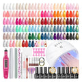 PEACECOLOR 53PC Gel Nail Polish Kit with U V Light and Drill 35 Colors Soak Off Gel Polish with Matte Glitter Glossy Top Base Coat Art Manicure Complete Nail Polish Kit Gifts for Women