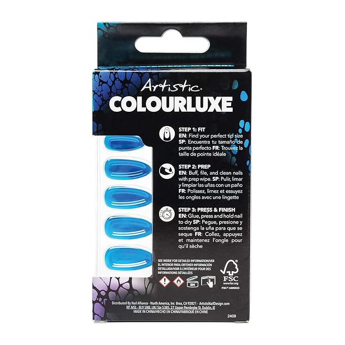 Artistic Colourluxe Press-On Tips - Kit Colourluxe Press-On Tips - Kits Nails - 30 Nails (Peek-A-Moo!, Kit)