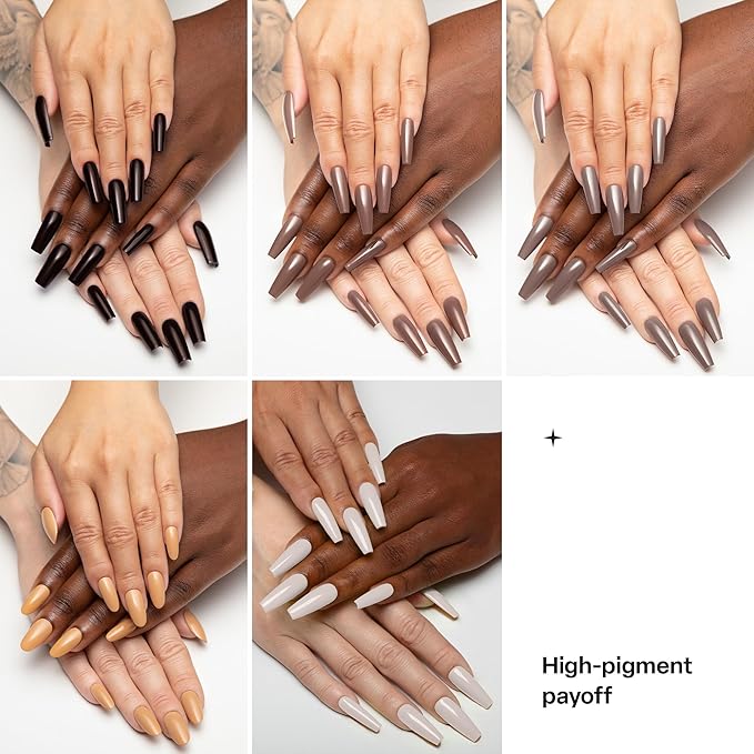 APRÉS Gel Couleur Combo Set, 5 Color Gel Nail Polish, HEMA-Free & TPO-Free, Bright Nude Pastel Colors with Brush-X Nail Art Brush (Clay & Cashmere)