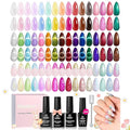 Beetles Spring Gel Nail Polish Set - 53 Pcs 48 Colors Cat Eye Gel Nail Polish Pink Jelly Nude Red Green Blue Glitter Shell Shread Salon DIY Home UV LED Easter Gifts for Women Vivid Moments