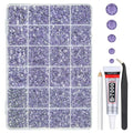 Light Purple Crystal Resin Rhinestones w B7000 Glue for Bedazzling Crafting 2mm-6mm Flatback Stones Diamonds Crystals Gems Bedazzler Kit for Nails Face Eyes Makeup Tumblers Bottles Crafts Shoes