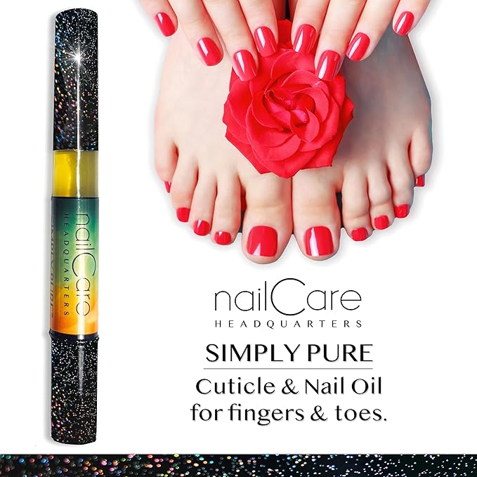 Nail Care Headquarters Simply Pure Cuticle Oil Pen for Nails - Nail Strengthener & Growth Nail Oil and Serum for Damaged Nails, Hangnails w/Jojoba cuticle oil—Cucumber Melon Fragrance