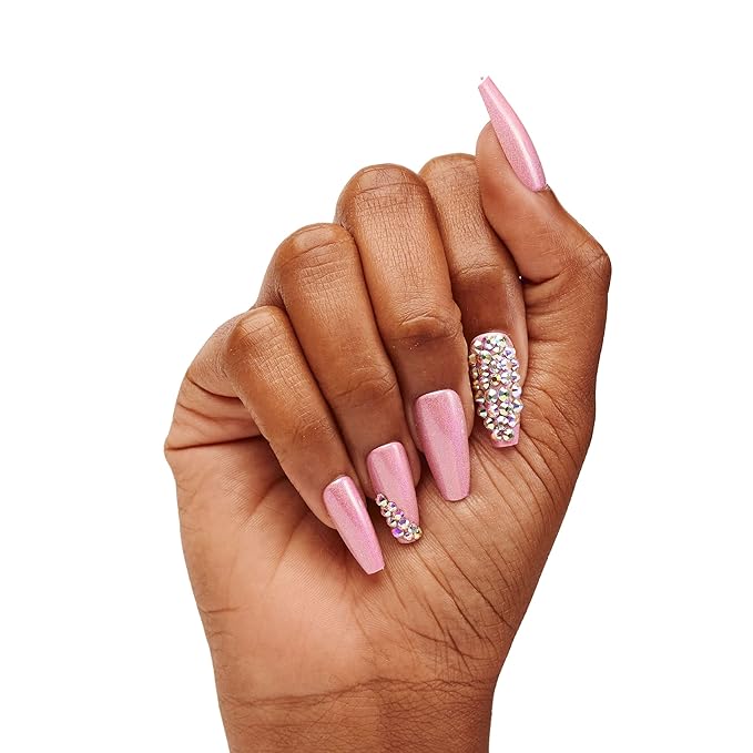 The Nailest - Instant Luxury Acrylic Press-on Nails-Medium Coffin- La Vie En Rose