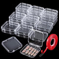 36PCS Press on Nail Boxes with Nail Tape Adhesive Double Sided Tape Acrylic Nail Display Box for Storage Nail Tips Press on Container Nail Art