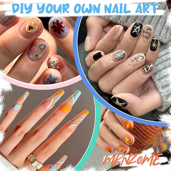 12 Color Nail Art Pens for Painting Nails, 0.7 MM Nail Polish Pens Drawing Point Liner Acrylic Painted Pen Kit, Waterproof Quick-drying for DIY Design Manicure Tools Christmas Gifts