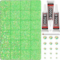 33000Pcs Lime Green Rhinestones for Bedazzling, Bedazzler Kit with Flatback Craft Rhinestones Bulk and B7000 Glue, 2,3,4,5,6mm Resin Flat Back Crystals for Craftings, Crafts, Clothes, Shoes, Nails