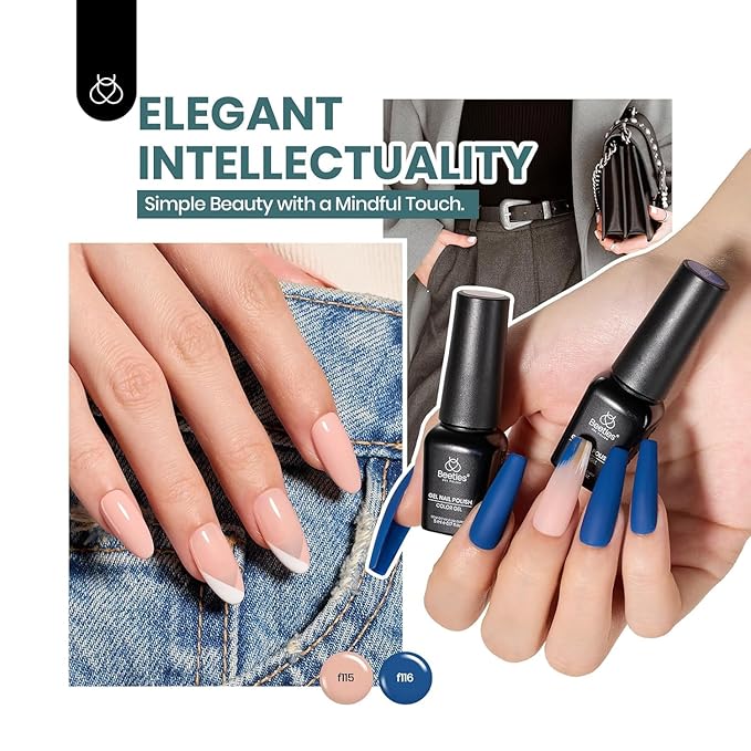 Beetles Gel Nail Polish Set - Style Manifesto 60 Colors Spring Uv Gel Polish Kit Jelly Pink Glitter Nude White Red Blue Green Base Glossy Matte Top Coat Easter Gift for Her Women