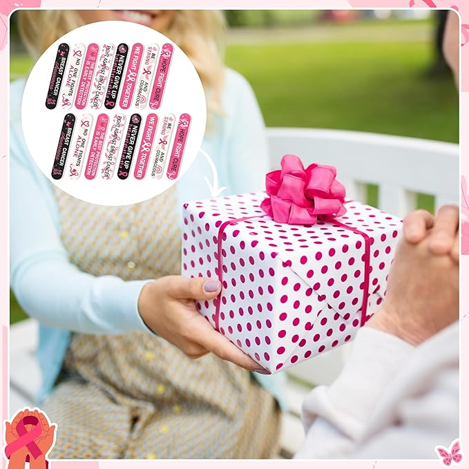 H1vojoxo Breast Cancer Awareness Nail Files - 48pcs We Fight Together Pink Ribbon Emery Board Hope Courage Inspirational Women's Accessories Party Supplies Gifts Breast Cancer Awareness Charities Gift