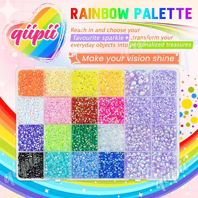 2-6mm Light Purple AB Resin Rhinestones w B7000 Glue for Crafting Bedazzling Flatback Colorful Jelly Stones Diamonds Gems Bedazzler Kit for Nails Face Eyes Makeup Tumblers Bottles Crafts Shoes