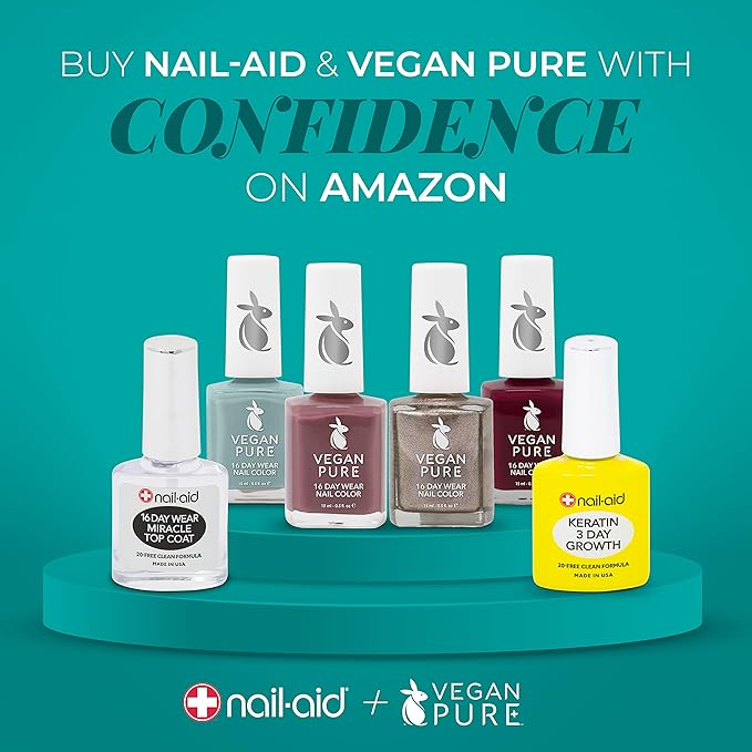 Nail-Aid Total Cure 9 in 1 Nail Treatment - Strengthen, Smooth, & Brighten Brittle Nails - Clear, 0.55 Fl Oz