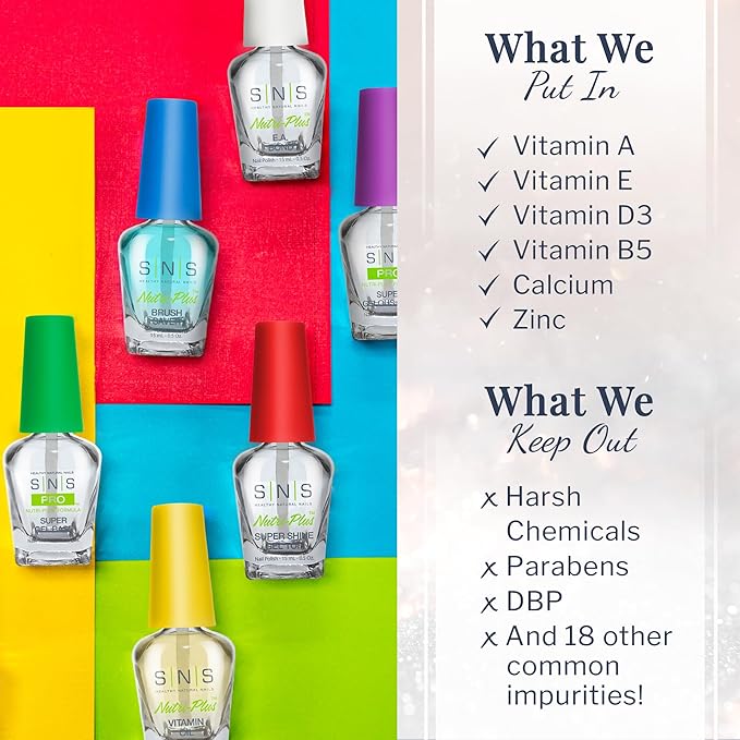 SNS Dip Powder Bases and Sealers Set, 5-Pack - Long-Lasting & Fast-Drying Nail Adhesives & More for Quality Manicures - Featuring Low-Odor Formulas to Be Used with Dipping Powders, 0.5 Fl Oz Each