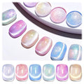 Beetles Cat Eye Gel Nail Polish Set - 6 Colors Summer Chameleon Cat Eye Green Silver Pink Blue Purple Green with Magnet Soak Off UV Fairy's Descent Collection Salon Nail Art Manicure Gift for Women