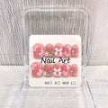 Square Short Press on Nails Handmade Fake Nails Pink French Tip with 3D Bow Designs luxury Rhinestones Glossy Cute Acrylic Nails for Women 10pcs (Size M）