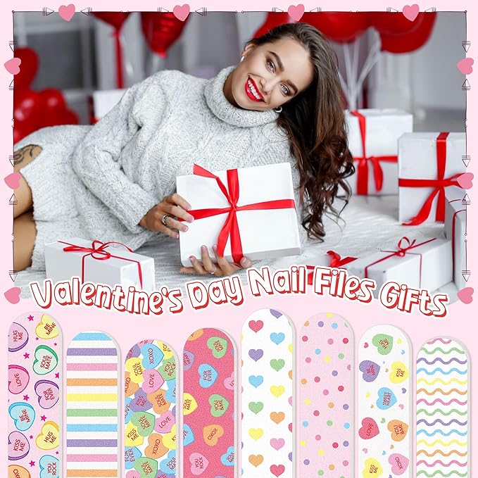 H1vojoxo Happy Wedding Party Nail Files - 48pcs Conversation Heart Double Sided Emery Boards Wedding Party Nail Files Favor Wedding Bridesmaid Gift for Employee Coworkers Appreciation Teacher Staff