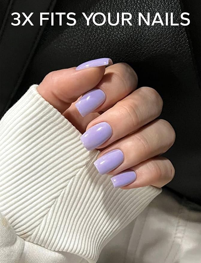Nail Polish Strips – 32PCS UV Free Salon Quality Wraps, Long Lasting Gel Nail Stickers for Women (Lilac Dream Purple)