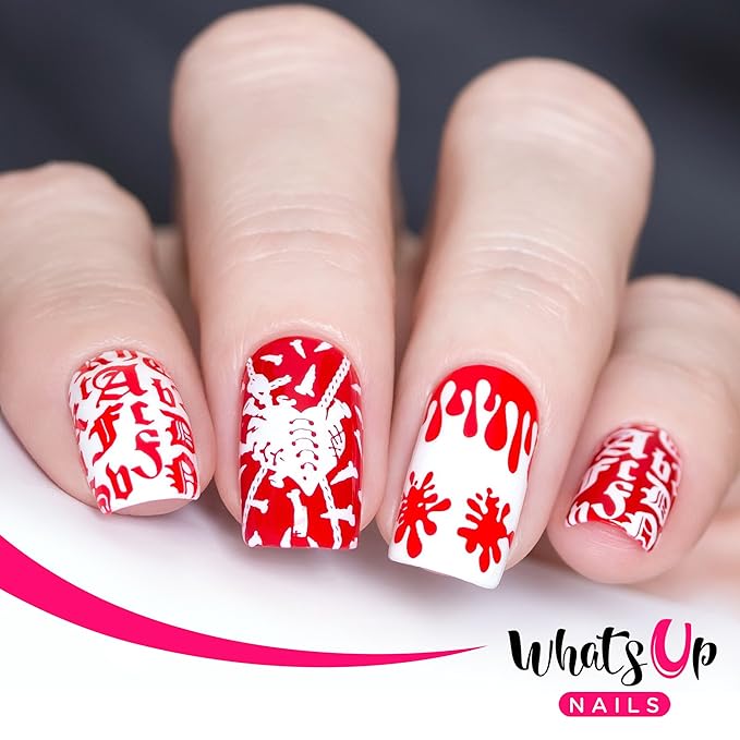 Whats Up Nails - Halloween Stamping Plates 2 Pack (B031, B036) Stamping Plates for Nail Art Design