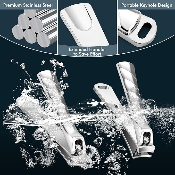 German Nail Clippers for Thick Ingrown Nail for Men, Heavy Duty Large Toenail Clippers for Thick Nails for Seniors, Super Sharp Ingrown Toe Nail Clippers with Long Handle, Gift Idea
