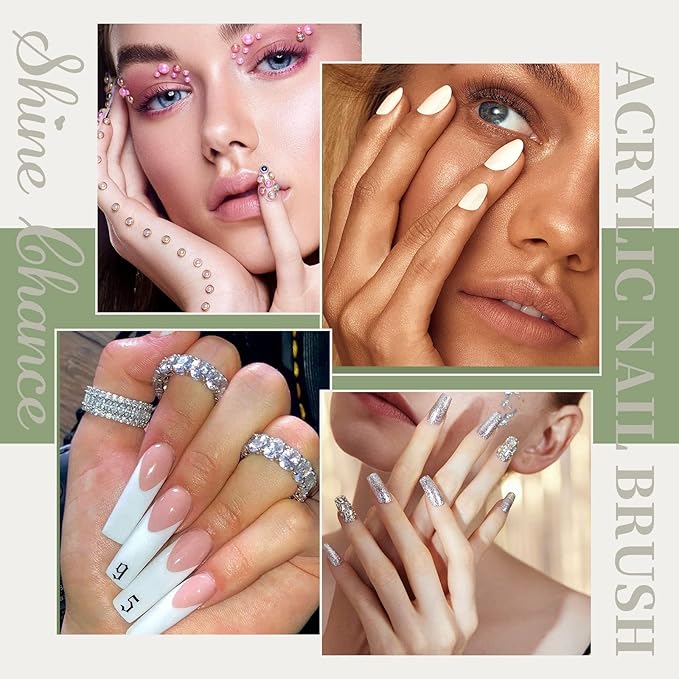 Acrylic Nail Brush Size 12,KEMEISI 100% Pure Kolinsky Nail Art Brushes Sturdy Marble Handle Oval Shaped Acrylic Powder Nail Design Tools for Professional Manicure DIY Home Salon (White)