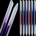 Maitys 6 Pieces Glass Cuticle Pusher Glass Cuticle Stick Set Double Sided Crystal Nail Files Precision Manicure Pedicure Pusher Tools(Pink, Blue, Purple)