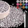 6000PCS 4mm Resin Rhinestones Bulk for Crafting (Clear), Flatback Bedazzling Crystals for Crafts DIY Nail Decoration, Gems Charms for Tumbler Shoes Clothing Fabric with Pickup Pen and Tweezers