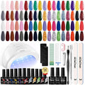 Morovan Gel Nail Polish Kit with UV Light: 36 Colors Gel Nail Polish Set with Pure Gillter Gel Polish Soak Off Gel Nail Kit Contain Base & Top Coat Nail Polish Starter Kit