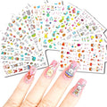 Easter Bunny Nail Art Stickers Decals 3D Self-Adhesive Nail Art Accessories Cartoons Rabbit Animal Flower Designs Sticker Lovely Rabbit Manicure DIY Nail Decorations 12 Sheets