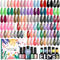 Phoenixy 30Pcs Gel Nail Polish Set, 25 Colors All Seasons Gel Polish with 5Pcs Base and Glossy Matte Gold Sliver Glitter Top Coat Black White Pink Blue Purple Valentine Nail Polish Set Gifts for Women