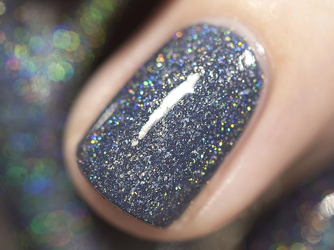 ILNP Industrial Park - Neutral Denim Blue Holographic Sheer Jelly Nail Polish