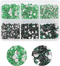 3000pcs Flatback Rhinestones for Crafts, Green Crystals Rhinestone, Resin Rhinestones Glitter Gems Nail Diamonds Rhinestones for Clothes Accessories DIY